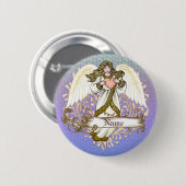 Goldener christlicher Engel Herz Button (Vorne & Hinten)