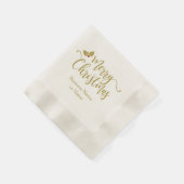 Goldener Christmas design typography and and Holly Serviette (Ecke)