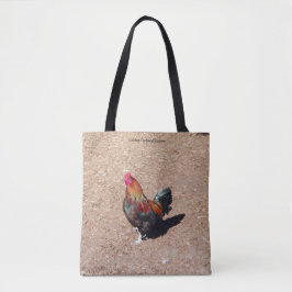 Goldener Cockerel Hahn auf der ganzen Tasche