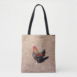 Goldener Cockerel Hahn auf der ganzen Tasche