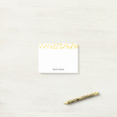 Goldener Confetti-Punkt-Musterchic-individueller Post-it Klebezettel (Auf Schreibtisch)