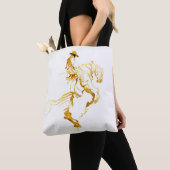 Goldener Cowboy auf aufbäumendem Pferd Tasche (Von Nahem)