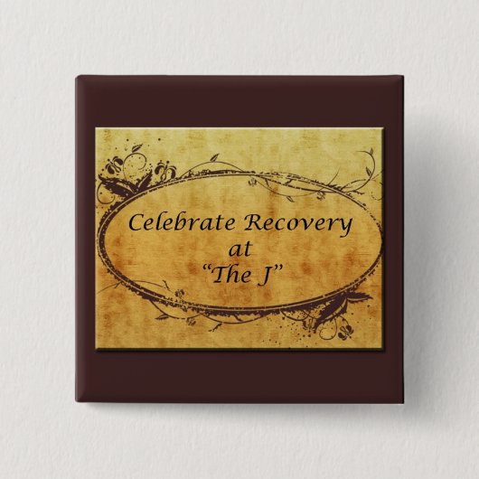 Goldener - CR am J - quadratischer Knopf Button (Vorderseite)