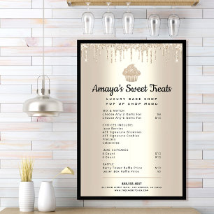 Goldener Cupcake Glitter Tropfen Bäckerei Konditor Poster