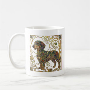 Goldener Dachshund: Wiener Secessionsdackel Kaffeetasse