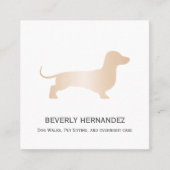 Goldener Dackel Walker Trainer Welpe sitzend Quadratische Visitenkarte (Vorderseite)