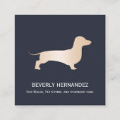 Goldener Dackel Walker Trainer Welpe sitzend Quadratische Visitenkarte (Vorderseite)