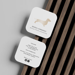 Goldener Dackel Walker Trainer Welpe sitzend Quadratische Visitenkarte