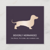 Goldener Dackel Walker Trainer Welpe sitzend Quadratische Visitenkarte (Vorderseite)