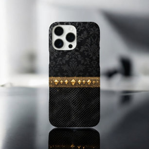 Goldener Damaskenschild iPhone 16 Pro Max Hülle