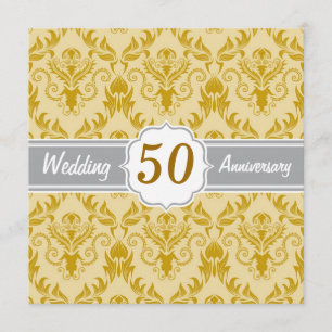 Goldener Damast, 50. Hochzeitstag Einladung