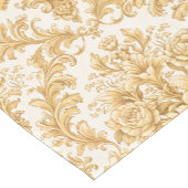 Goldener Damast Blumenmuster Kurzer Tischläufer (Ecke)