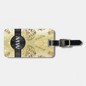 Goldener Damast Gepäckanhänger (Vorderseite horizontal)