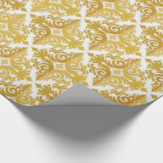 Goldener Damast Geschenkpapier (Ecke)