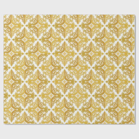 Goldener Damast Geschenkpapier (Flach)