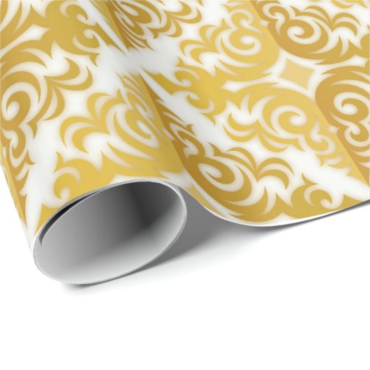 Goldener Damast Geschenkpapier (Rolleneckpunkt)