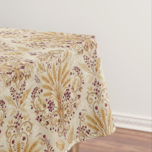 Goldener Damast im Vintage-Blumenmuster-Design Tischdecke