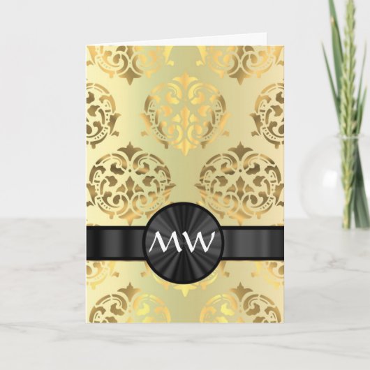 Goldener Damast mit Monogramm (Vorderseite)
