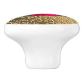 Goldener Damast mit Ruby-Edelstein-Imitaten Keramikknauf (Seitenansicht)