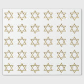 Goldener Davidsstern Geschenkpapier (Flach)