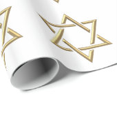 Goldener Davidsstern Geschenkpapier (Rolleneckpunkt)