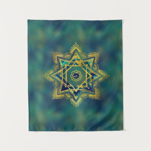 Goldener dekorativer Stern von Lakshmi - Wandteppich (Vorderseite)