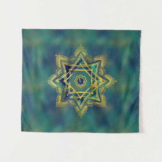 Goldener dekorativer Stern von Lakshmi - Wandteppich (Vorderseite (Horizontal))