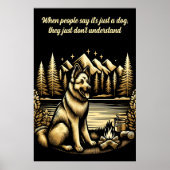 Goldener deutscher Hirte am Campfire Poster (Vorne)