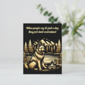 Goldener deutscher Hirte am Campfire Postkarte (Stehend Vorderseite)