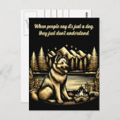 Goldener deutscher Hirte am Campfire Postkarte (Vorne/Hinten)