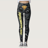 Goldener Diamant in Schwarz, benutzerdefinierter D Leggings (Vorderseite)