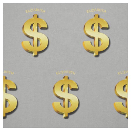 Goldener Dollar-funkelnde Stoff (Muster)