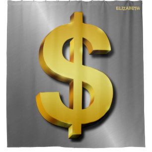 Goldener Dollar-funkelndes Zeichen-Geld-Symbol Duschvorhang
