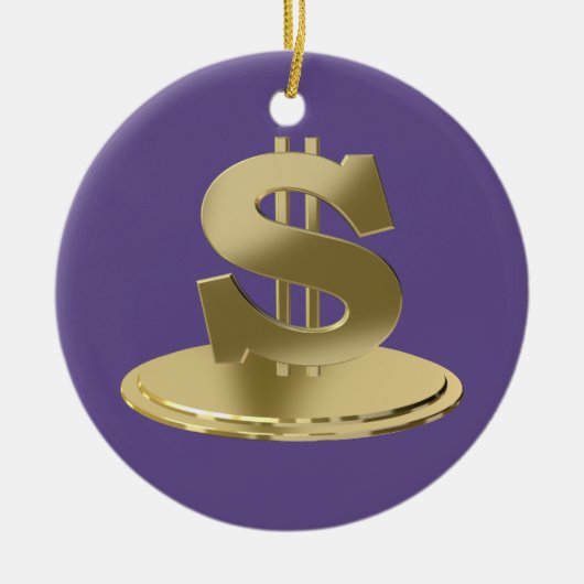 Goldener Dollar Keramikornament (Vorne)