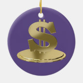 Goldener Dollar Keramikornament (Hinten)