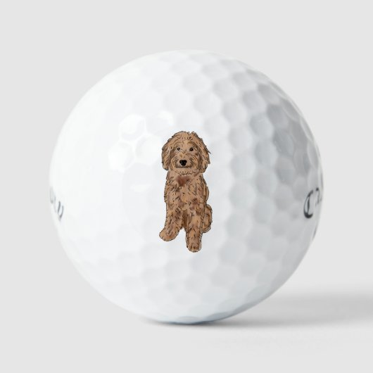Goldener Doodhund Golfball (Vorderseite)