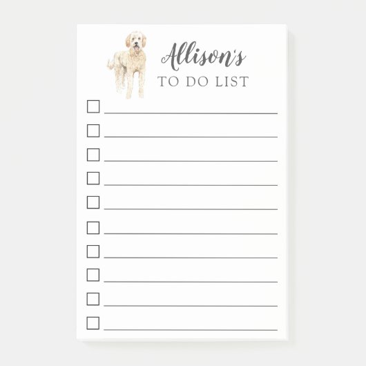 Goldener Doodle-Hund Personalisiert zu führen Post-it Klebezettel (Vorderseite)