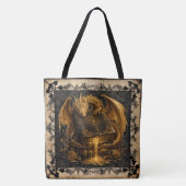 Goldener Drache alter Buchhüter Tasche (Vorderseite)