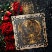 Goldener Drache alter Buchhüter Tasche
