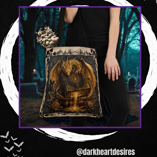 Goldener Drache alter Buchhüter Tasche