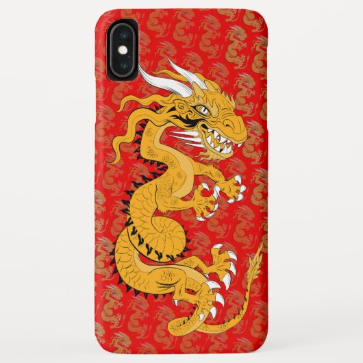 Goldener Drache auf dem Roten Telefon Case-Mate iPhone Hülle (Rückseite)