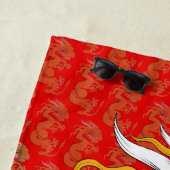 Goldener Drache auf Red Beach Handtuch (Beispiel)