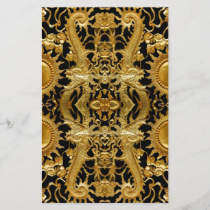 Goldener Drache Briefpapier