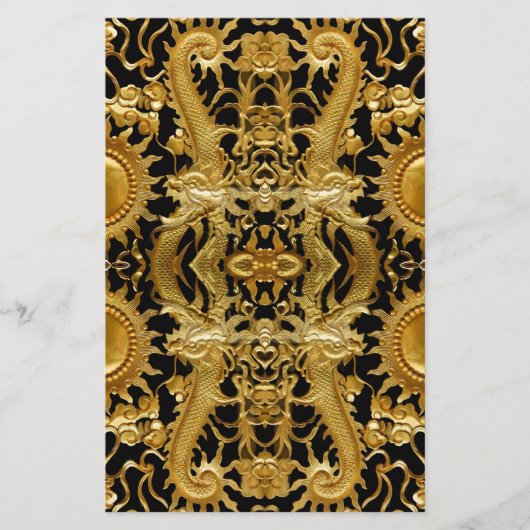 Goldener Drache Briefpapier (Vorderseite)