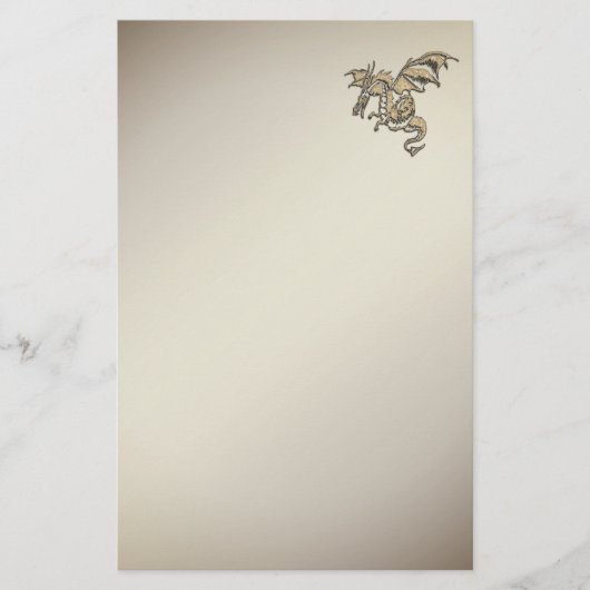 Goldener Drache Briefpapier (Vorderseite)