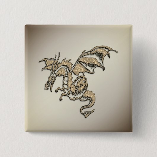 Goldener Drache Button (Vorderseite)