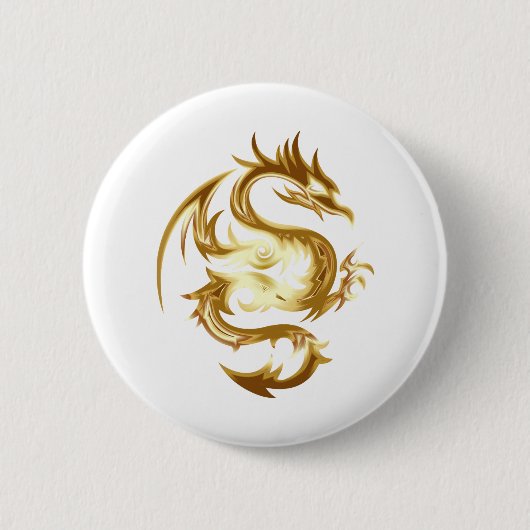 Goldener Drache Button (Vorderseite)