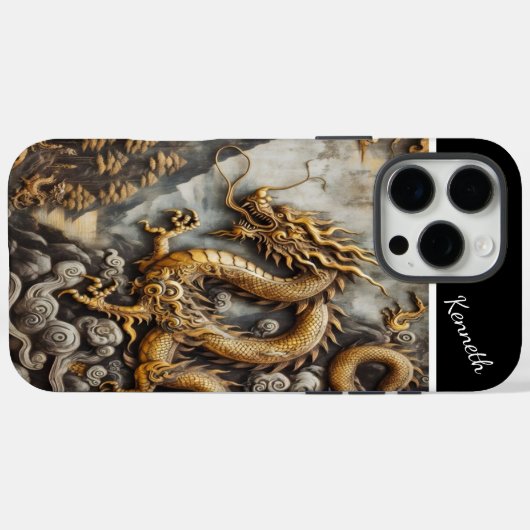 Goldener Drache Case-Mate iPhone Hülle (Rückseite (Horizontal))