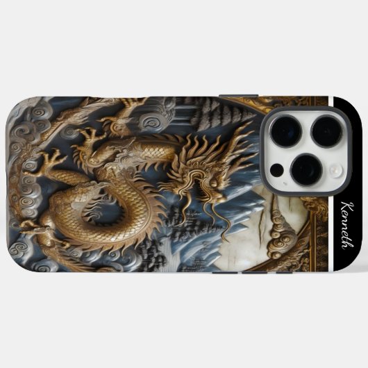 Goldener Drache Case-Mate iPhone Hülle (Rückseite (Horizontal))