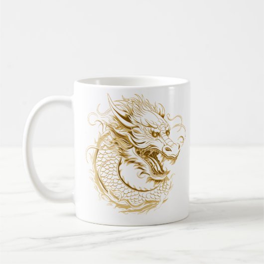 Goldener Drache chinesischer Drache Kaffeetasse (Links)
